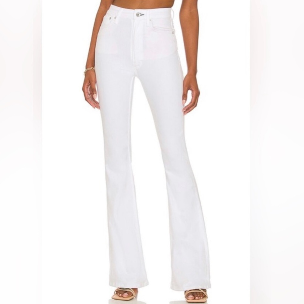 rag & bone Casey High Rise Flare Jeans in Optic White Size 27 (NWT) Retail $255